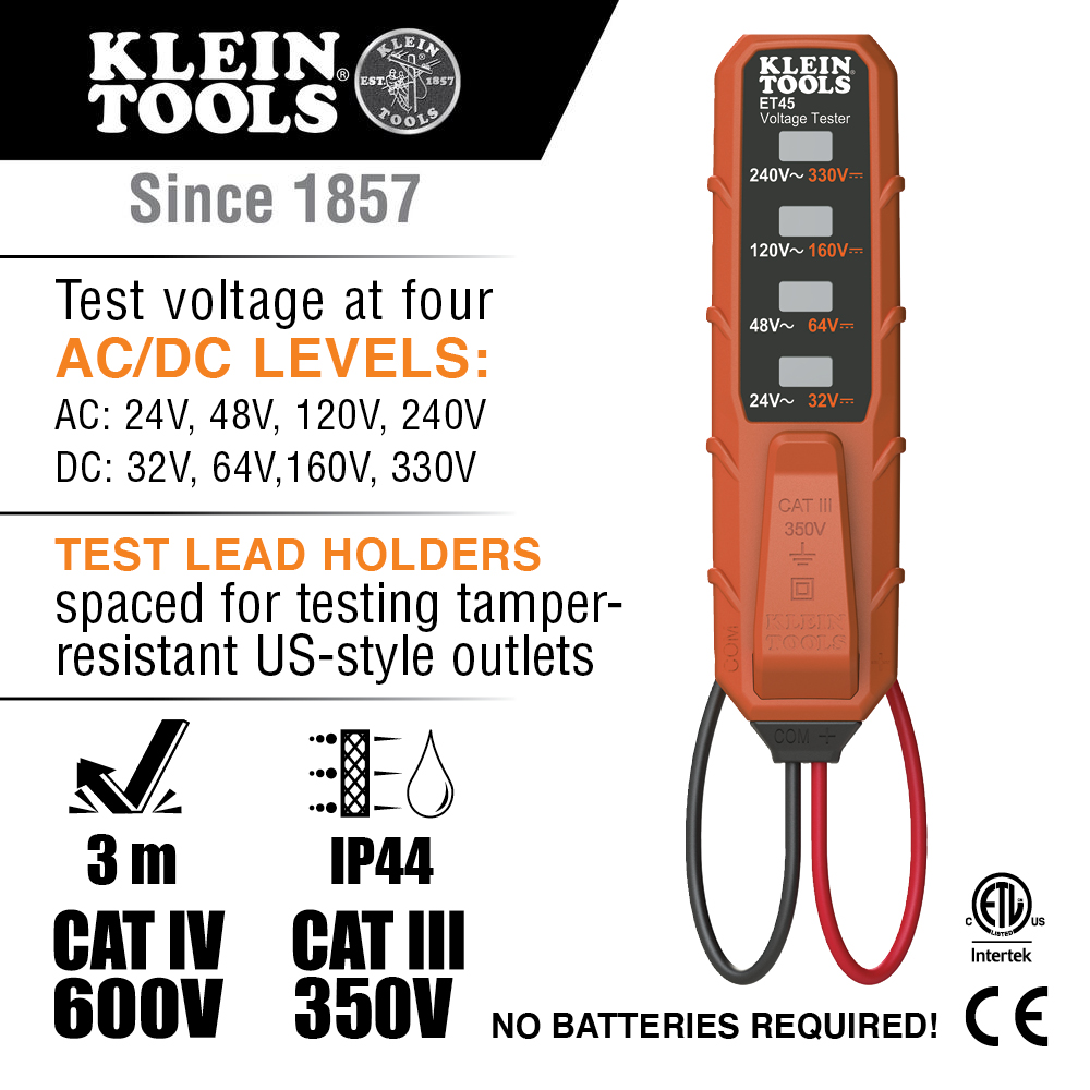 KLEIN Premium Dual-Range NCVT and GFCI Receptacle Tester - Electrical Test Kit (copy)