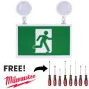 Green Running Man Emergency Light + Free Milwaukee Screwdrivers