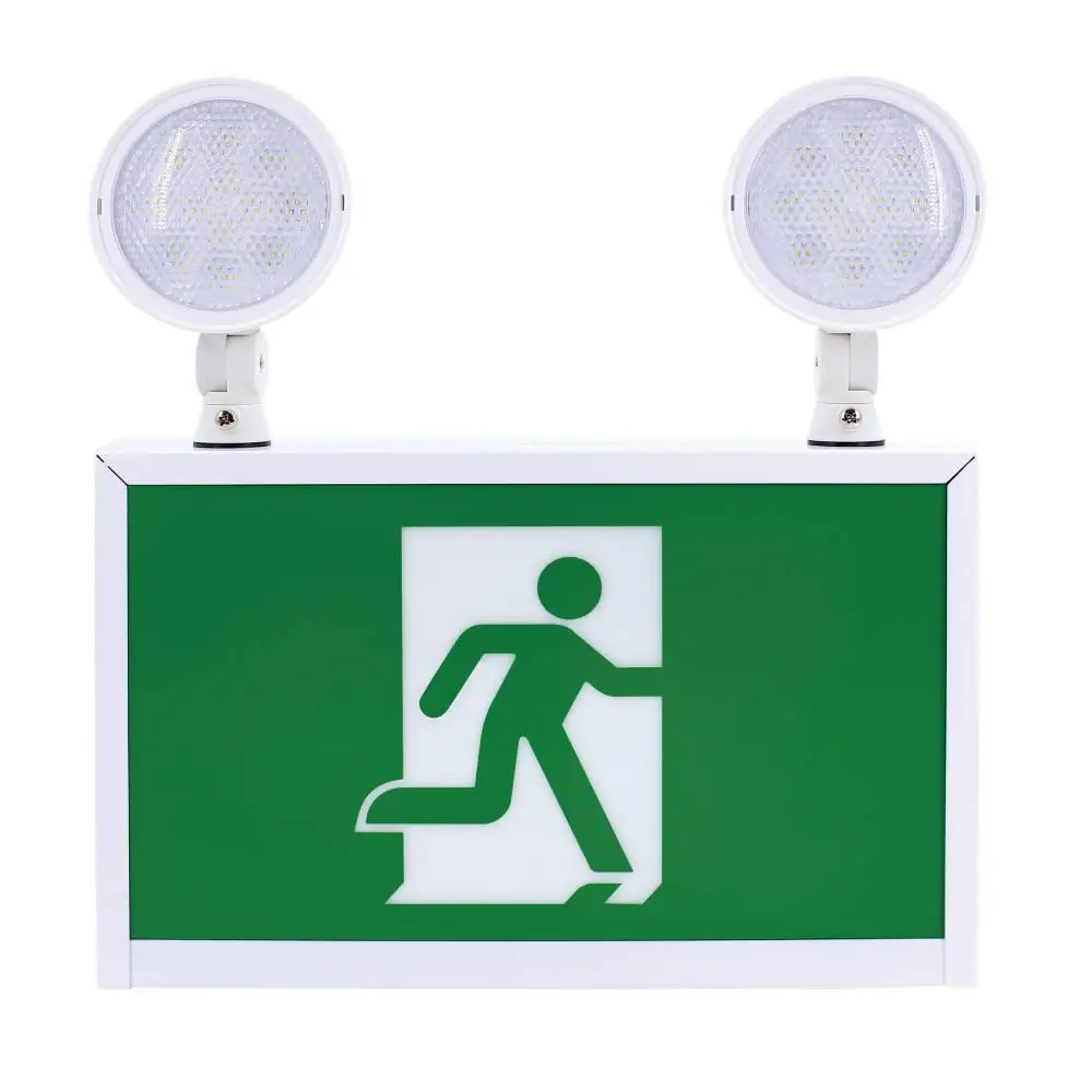 [EM-RMEL4-01] Emergency Lights - Double Head Running Man Exit Sign Steel