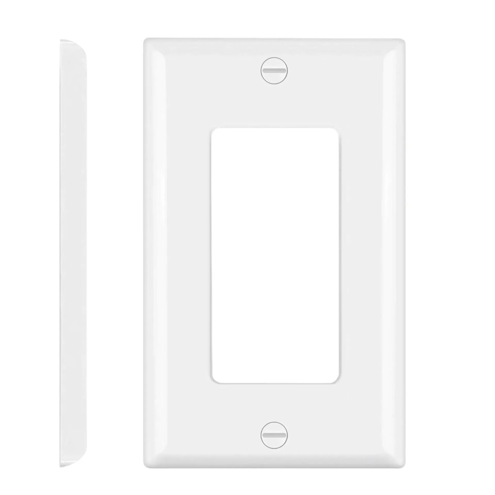 [WL-DEC80-124-PLT] Plaque murale décorative 1 prise - 80 x 124mm, blanc, 2 vis