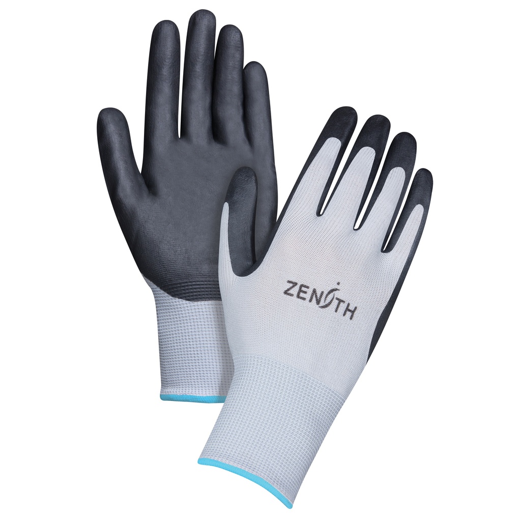 Zenith Safety Products Lightweight Breathable Coated Gloves - Foam Nitrile Coating - 13 Gauge - Polyester Shell