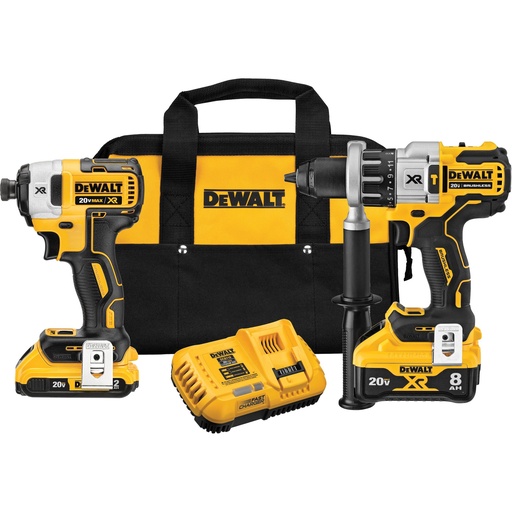 [DCK299D1W1] DeWALT 20V MAX* XR® Hammer Drill/Driver With POWER DETECT™ Tool Technology & Impact Driver Kit