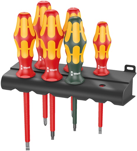 [TYO847] WERA 160 i/168 i/6 Screwdriver set Kraftform Plus Series 100 + Rack, 6 pieces